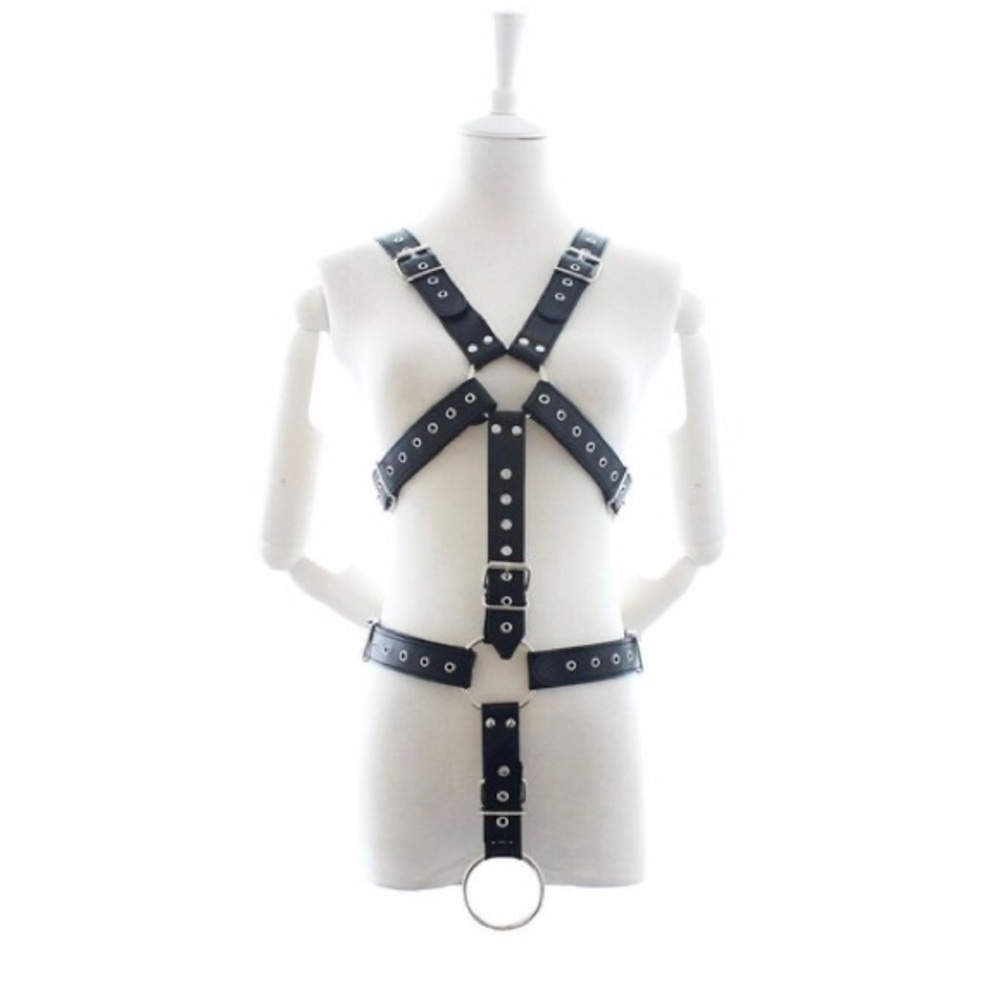 Black Leather Harness Flirting Bondage Mens Sex Tools For Men - Picture 6 of 6
